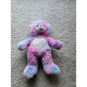 Build A Bear Furever Endless Hearts Tie-Dye Pink Blue Purple Plush Heart On Foot